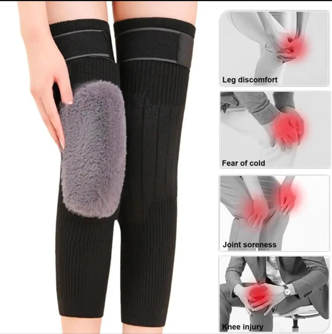 Unisex Wool Knee Warmers - 2 Pcs